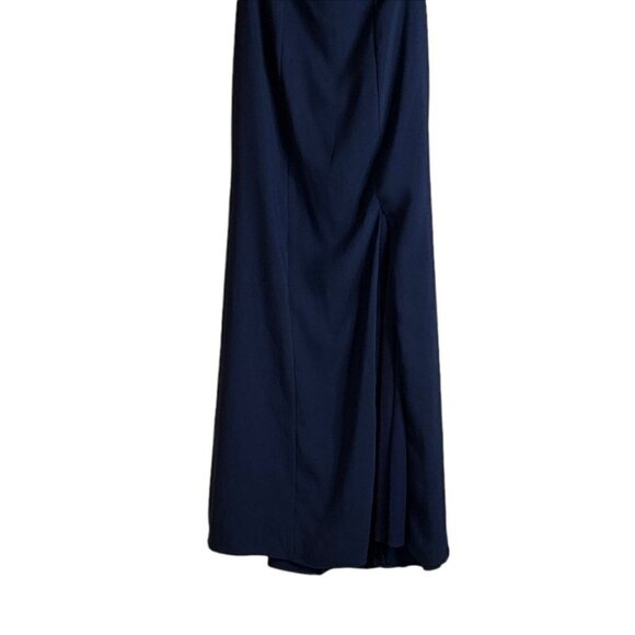Dessy Womens Diamond Cutout Back Trumpet Gown with Front Slit Style 3029 NWT - Picture 5 of 6